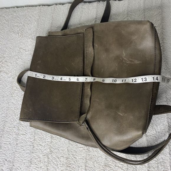 Raven + Lily Leather Addis Backpack Handbag Carryall Taupe Brown/Gray Minimalist main image 14